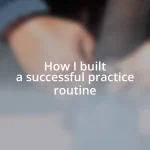 How I built a successful practice routine