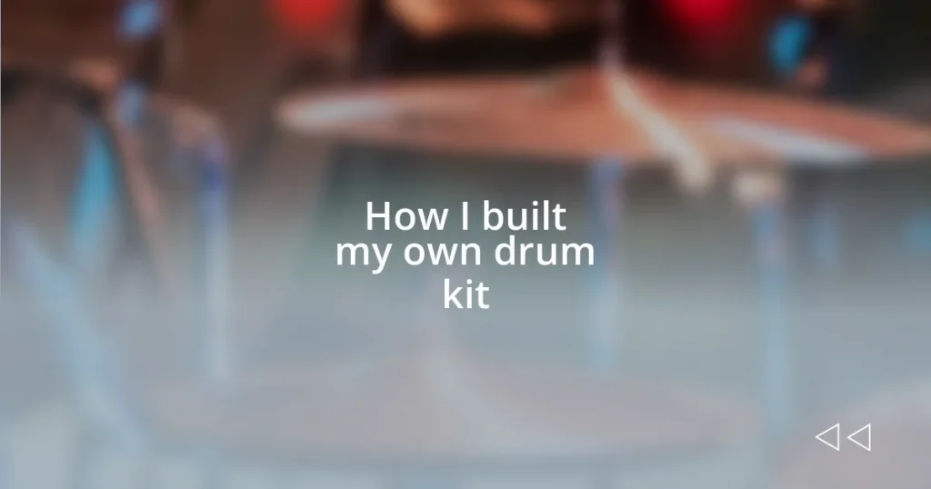 How I built my own drum kit