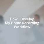 How I Develop My Home Recording Workflow