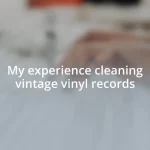 My experience cleaning vintage vinyl records