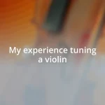 My experience tuning a violin