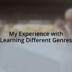 My Experience with Learning Different Genres