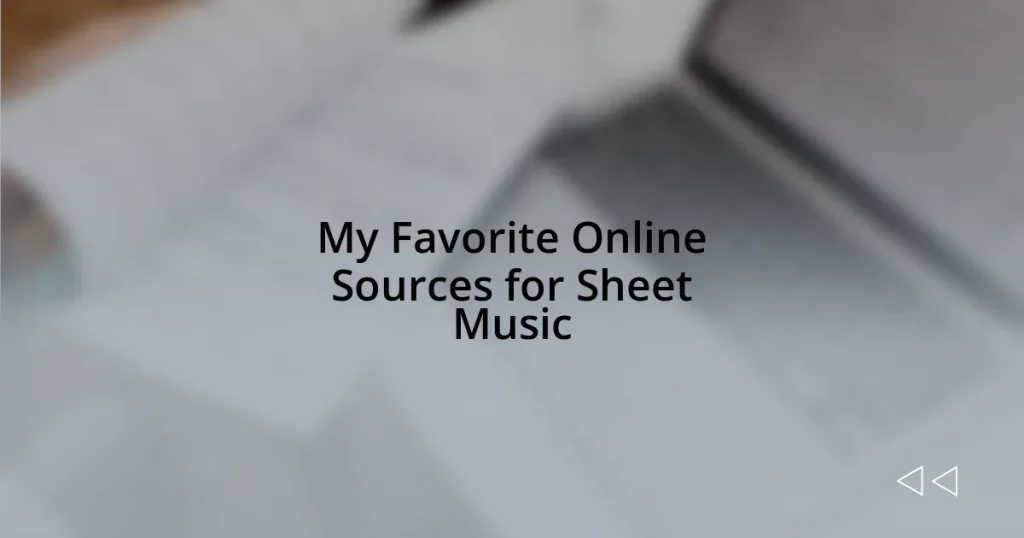 My Favorite Online Sources for Sheet Music