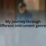 My journey through different instrument genres