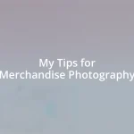 My Tips for Merchandise Photography