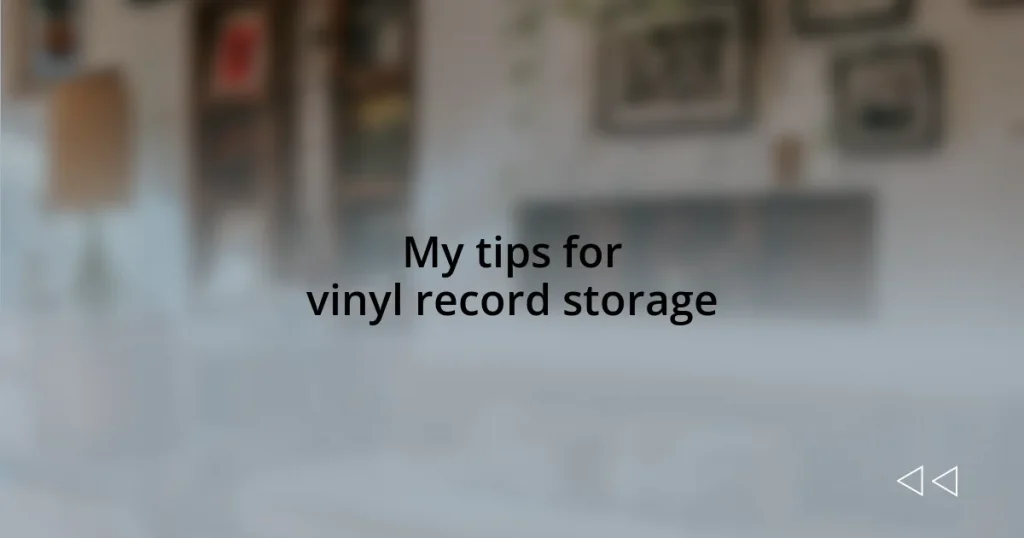 My tips for vinyl record storage