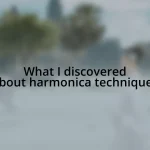 What I discovered about harmonica techniques