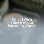What I Wish I Knew About Recording Vocals