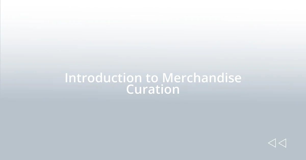Introduction to Merchandise Curation
