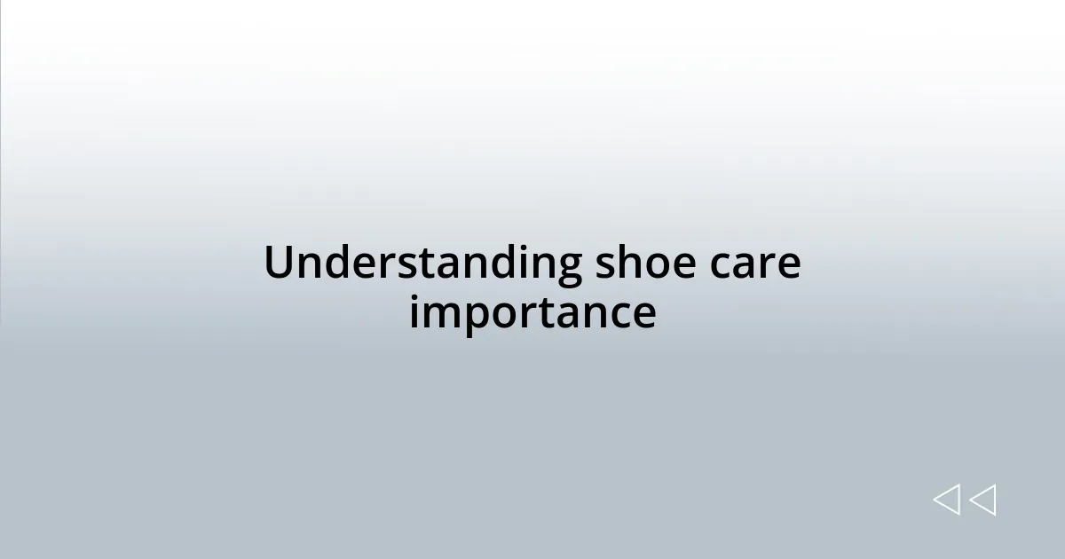 Understanding shoe care importance