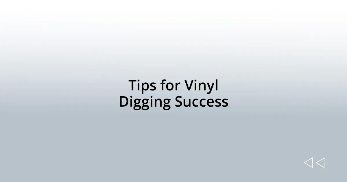 Tips for Vinyl Digging Success