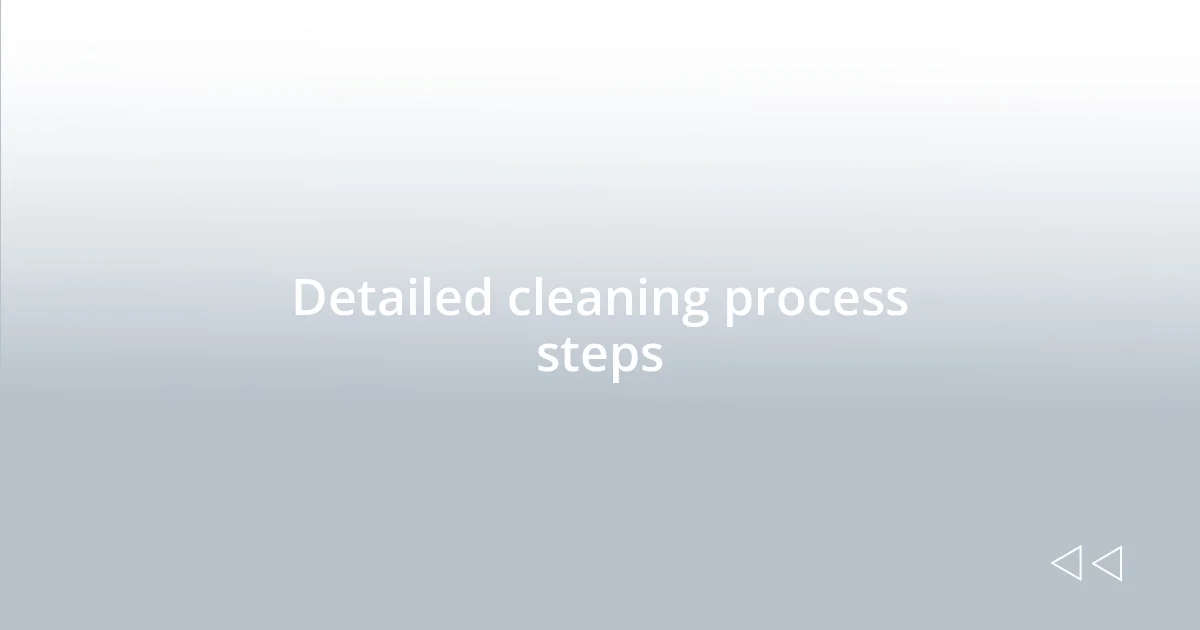 Detailed cleaning process steps