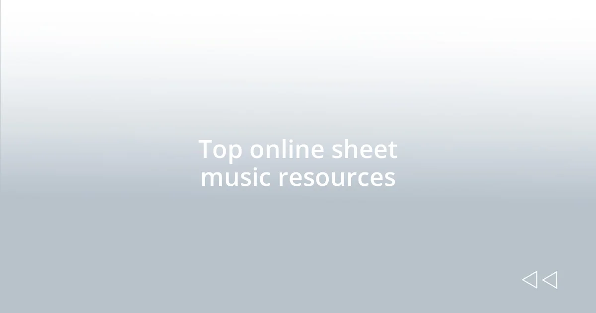 Top online sheet music resources
