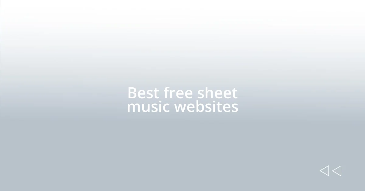 Best free sheet music websites
