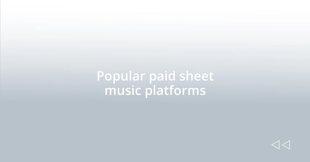 Popular paid sheet music platforms