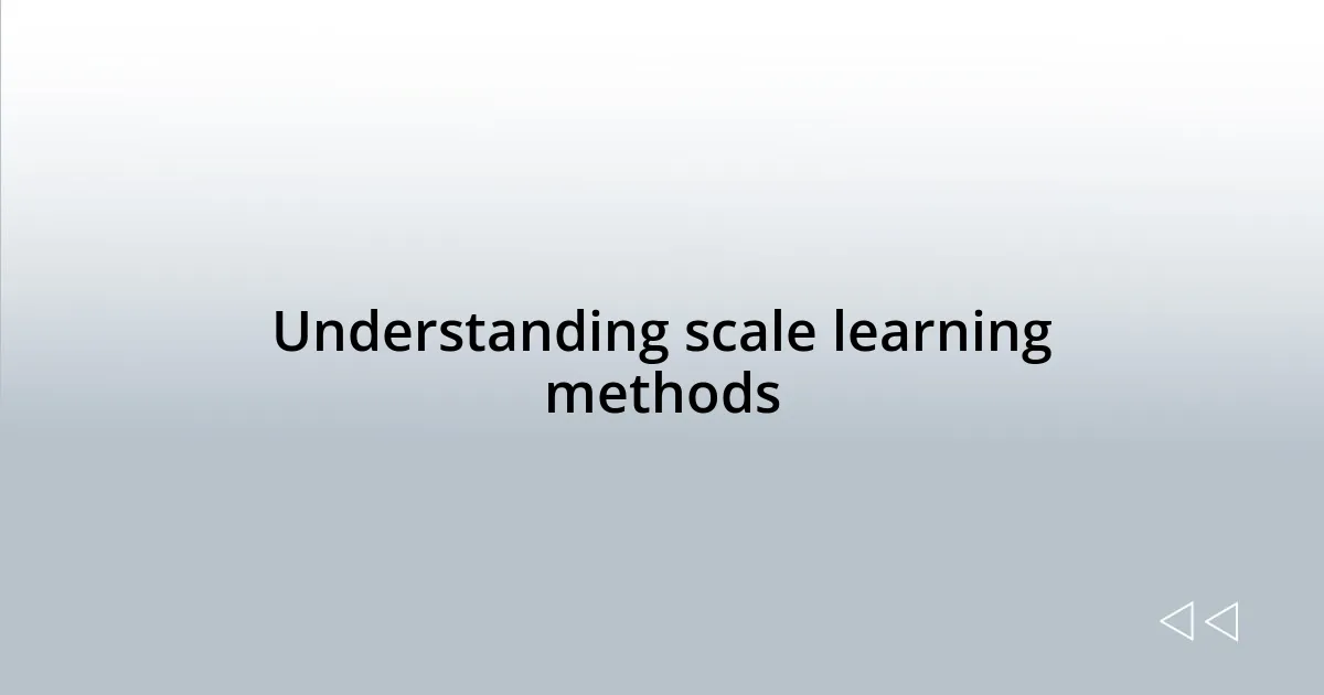 Understanding scale learning methods